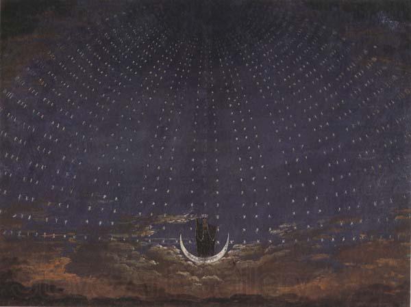 Karl friedrich schinkel Set Design for The Magic Flute:Starry Sky for the Queen of the Night (mk45)